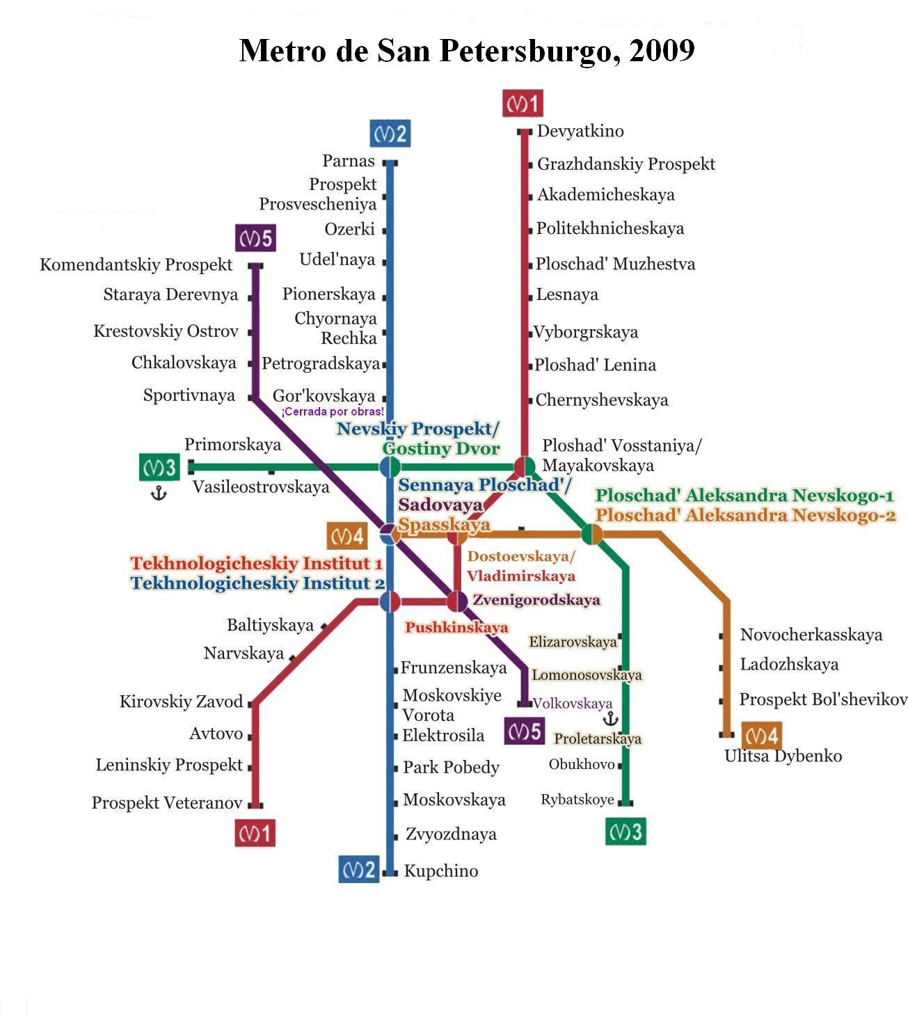 Mapas y planos de San Petersburgo, Rusia.