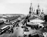 La plaza Sennaya en el a�o 1913, San Petersburgo.